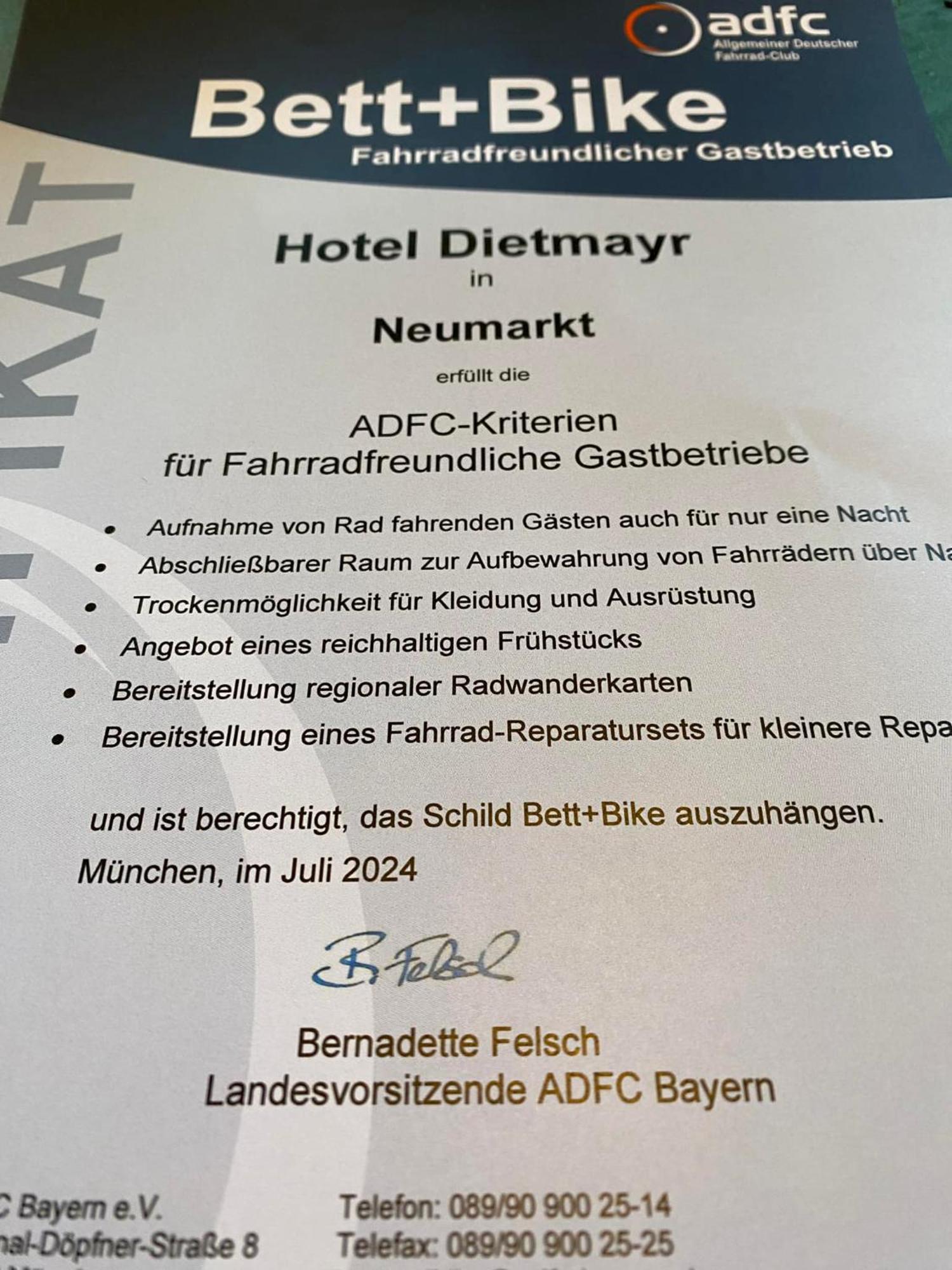 Hotel Dietmayr Neumarkt in der Oberpfalz Eksteriør bilde